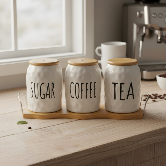 Porcelain Spice Jar Set - 3 Pcs